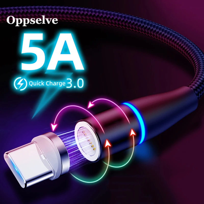 Oppselve 5a Magnetic Cable Led Usb Type C Kabel Super Fast
