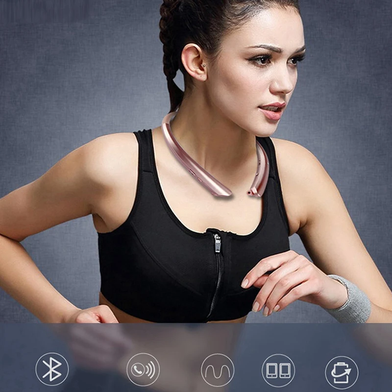 Bluetooth-гарнитура с подвижным креплением на шее, выдвижная линия 4,1, бинауральная Беговая