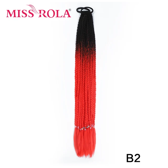 Synthetic Chignon Hair 60cm Hair Color Gradient Dirty Braided Ponytail Women Elastic Hair Rubber Band Hair Accessories Headband B2