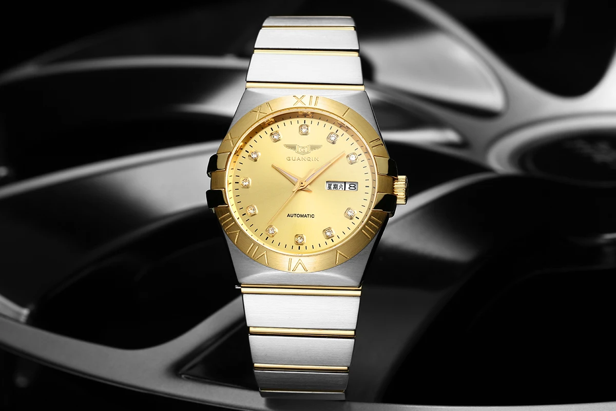 Пара часов GUANQIN автоматические механические часы лучший бренд класса люкс нержавеющая сталь водонепроницаемые часы для влюбленных Relogio Masculino