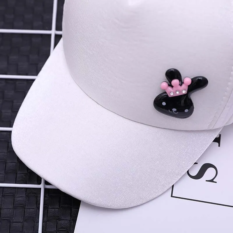 Осень, Детские шапочки для девочек, головные уборы для детей с блестками и шапки с принтом милые Регулируемая Защита от солнца декором в виде кролика с заячьими ушками козырьки для дизайна