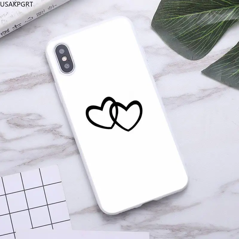 

Colorful Love Heart Phone Case for iPhone 11 Pro Max X XR XS 8 7 6s Plus Candy white Silicone Cases