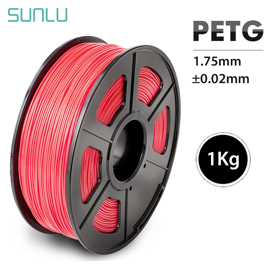 Нить для 3D печати PETG 1,75 мм 1 кг 0,02 фунта нить для 3d принтера PETG точность измерения+/-мм полупрозрачный заправка красного цвета