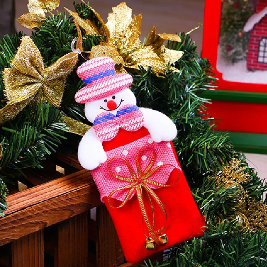snowman Милый дизайн Хэллоуин поставки нетканые ткани Забавный подарок конфеты подарочные сумки сумочка Рождественская елка висячие украшения поставки - Цвет: snowman
