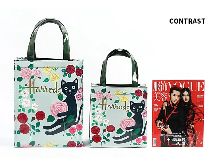  London Style PVC Reusable Shopping Bag Women's Bag Eco Friendly Flower Shopper Bag Waterproof Handb - 4000231299123