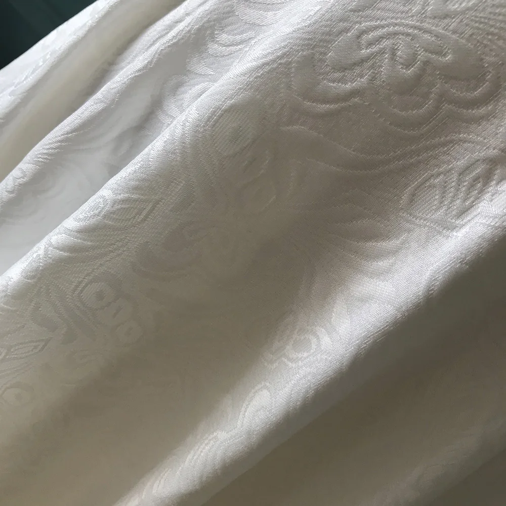 Mryarce Simple Elegant Jacquard Wedding Dress V Neck A Line Bridal Gowns With Pockets 3