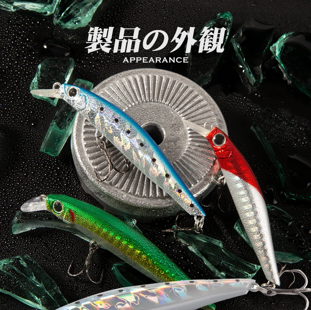 Hunthouse Künstler Minnow Angeln Locken 70/80/105mm Sinking Jerkbait Wobbler Harter Köder Angelgerät Pesca für Bass Forelle LW401 – Detail 8