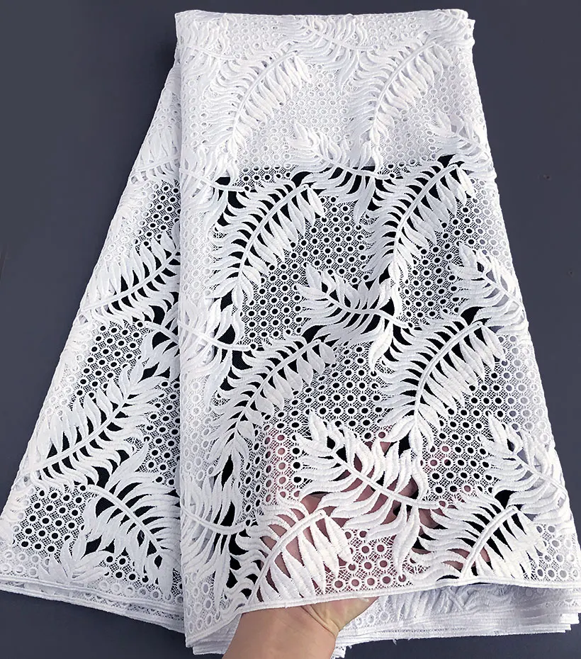 5 yards Pure White Soft African Guipure Lace High Quality Plain Black Couple Cord Lace Cupion Fabric for Ladies Gentlemen Dress