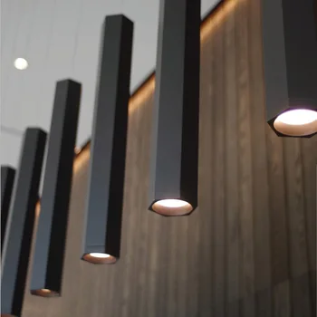 

Led modern simple lamps and lanterns Nordic hexagonal lamp bar front desk personalized creative industrial dining room Chandelie