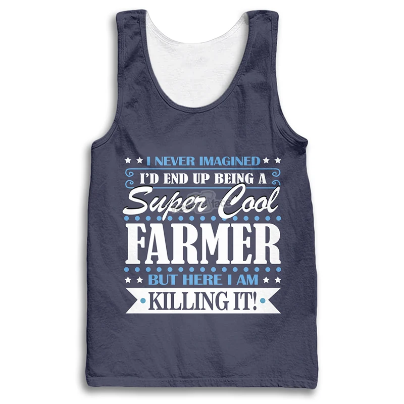 I'D 'd To Be A Farmer, разноцветная майка с принтом, летняя, хипстерская, повседневная, уличная, без рукавов, для отдыха, унисекс, мужская одежда