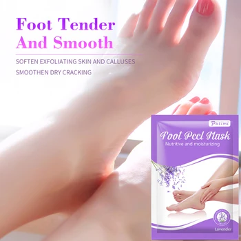 

PUTIMI 3pair Lavender Exfoliating Foot Mask Peeling Feet Mask for Legs Dead Skin Whitening Foot Patch SPA Socks for Pedicure