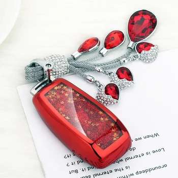 

For Mercedes Benz E Class E200 E260 E300 E320 W213 key Protection Crystal chain Funny Quicksand Soft TPU Key Case Cover Shell