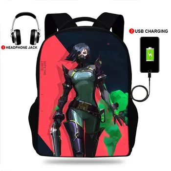

Mochila Valoranting Print Backpack Women School Bags for Teenage Boys&Girls Usb Charge Bagpack Daily Laptop Backpack Kids