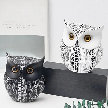 

New Nordic Style Cute Owl Shape Resin Decoration Ornament Crafts for Home Office