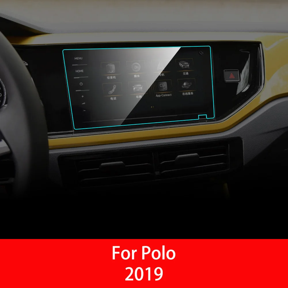 Защита экрана автомобиля для Volkswagen VW Polo HD Прозрачная Автомобильная gps навигация приборная панель против царапин защитная пленка авто аксессуары - Название цвета: for polo 2019