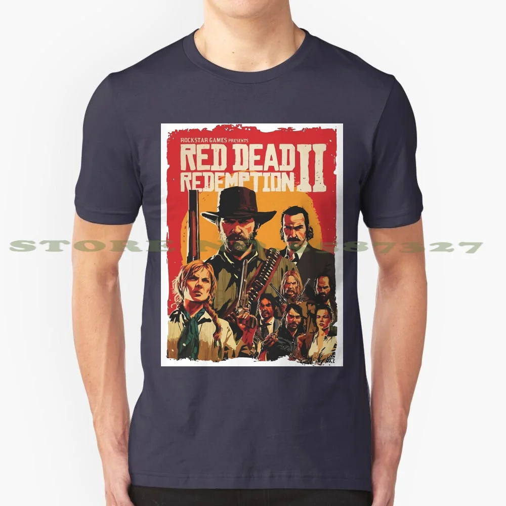 Red Poster Cool Design Trendy T-Shirt Tee Logo Rosso Cowboy Dead Game Games Redemption Red Redemption 2 Rdr2 Arthur Morgan Gamng