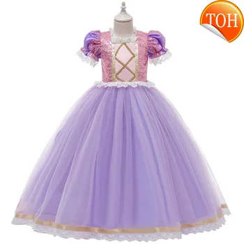 

Girl Dress 2 For Girls Rapunzel Jasmine Princess Cosplay Kid Snow White Costume Children Halloween Party Girl Clothing
