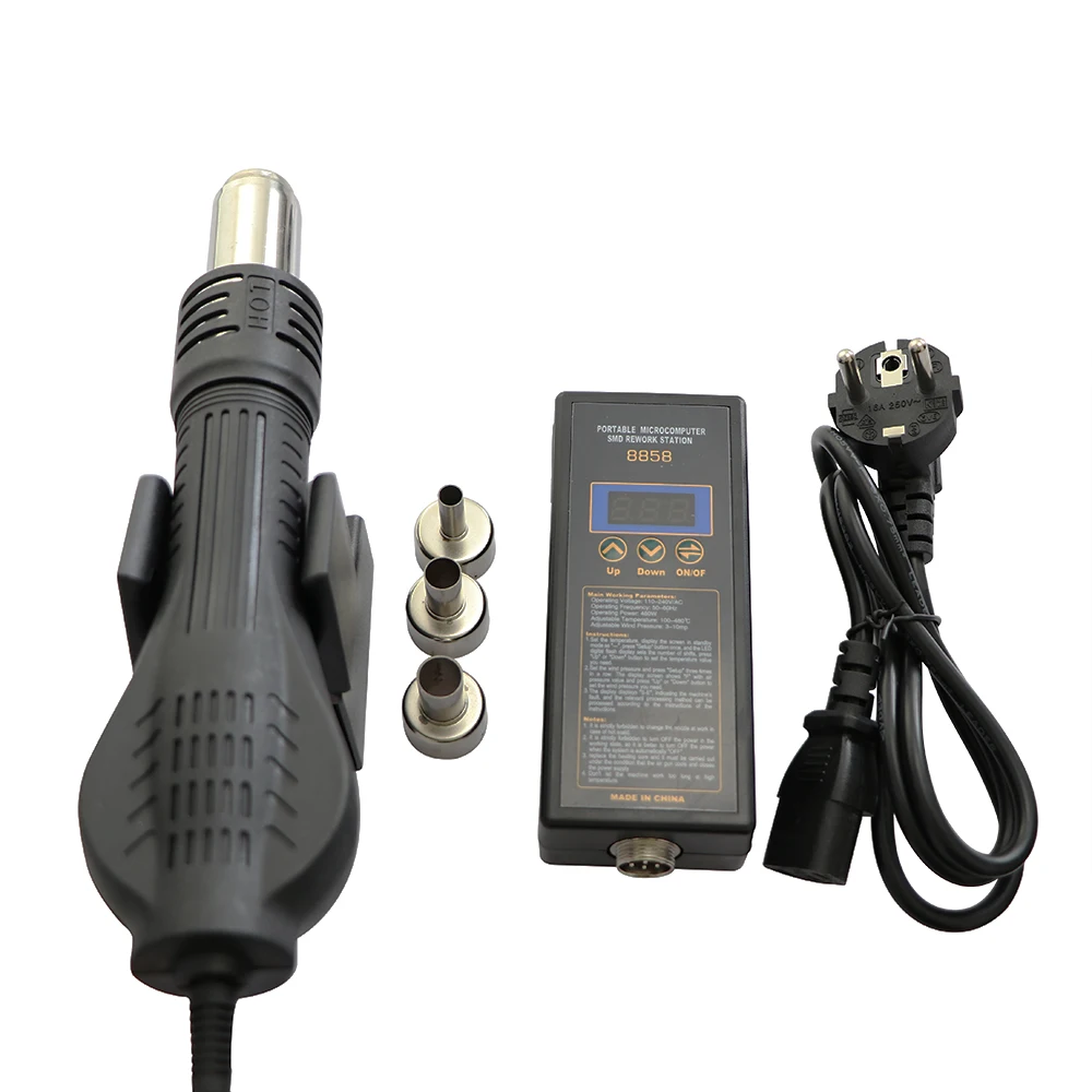 8858 Heat Gun Digital Display Micro Rework Soldering Station Hot Air For Welding Repair Tool 700W Hair Dryer | Инструменты