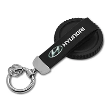 Металлический+ Кожаный Автомобильный брелок для ключей, Автомобильный интерьер для hyundai solaris tucson creta kona santa fe i20 i30 i40 ix35 tucson