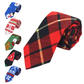 

Xmas Unisex Snowman Snowflake Print Necktie Neckwear Costume Party Accessory