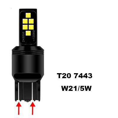 2 шт. Canbus P21W светодиодный BA15S 1157 P21/5 Вт BAY15D T20 светодиодный 7440 W21W T15 BAU15S 3030 чипы светодиодный автомобильный резервный лампы автоматический стоп-сигнал - Испускаемый цвет: T20 7443