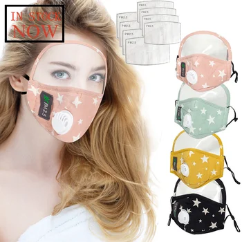

Cotton Windproof Outdoor Face Protection Mask With Goggles 2 Masks + 8 Filters Reusable Mouth Masks Dustproof Mouth-muffle
