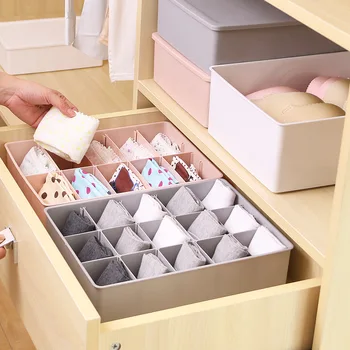 

Plastic Underwear Storage Box 10/15 Division Wardrobe Drawer Bra Socks Scarfs Organizer Closet Home Room Accessories Supplies