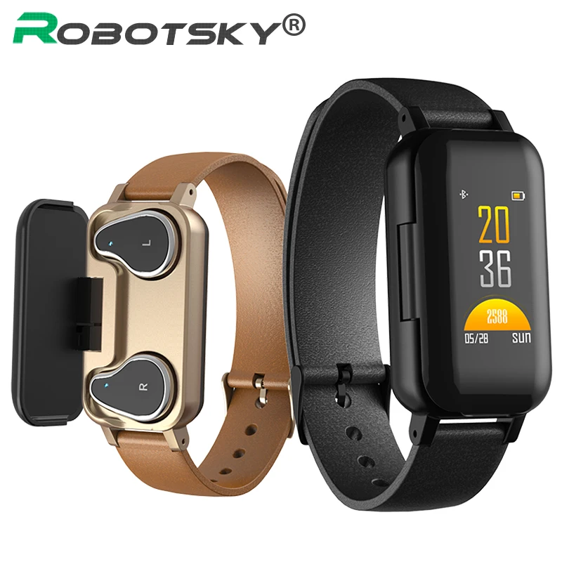 

T89 Smart Earphone Bracelet 2 In 1 For Sports Smart Band Wireless Bluetooth Earphones Monitor Fitness Tracker Color Screen