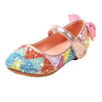 

2020 Summer Girls flat Shoes Kids casual shoes sequin bow princess shoes children fashion glitter flat shoe girls student shoe