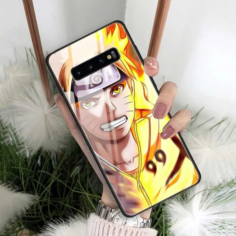 15 Наруто Саске закаленное стекло чехол для samsung Galaxy S10 S10e S9 S8 Note9 Note 10 Plus 5G A50 A30 силиконовый край задняя оболочка - Цвет: 15