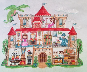 

GG RS cotton self-matching cross stitch Cross stitch RS cotton comes with no prints No prints Cartoon castle