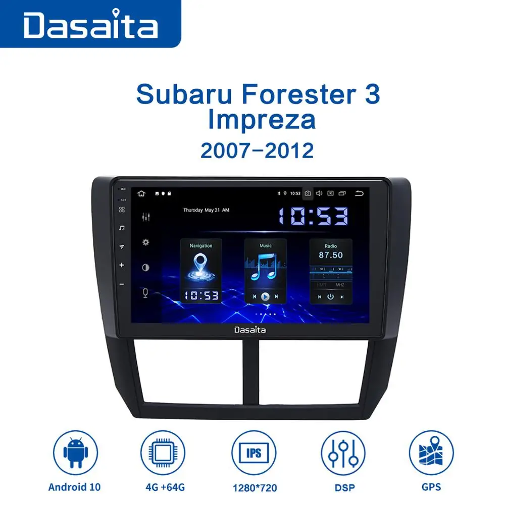Dasaita 9 &quotIPS Автомобильный мультимедийный Android 10 0 для Subaru Forester WRX 2008 2009 2010 2011 2012