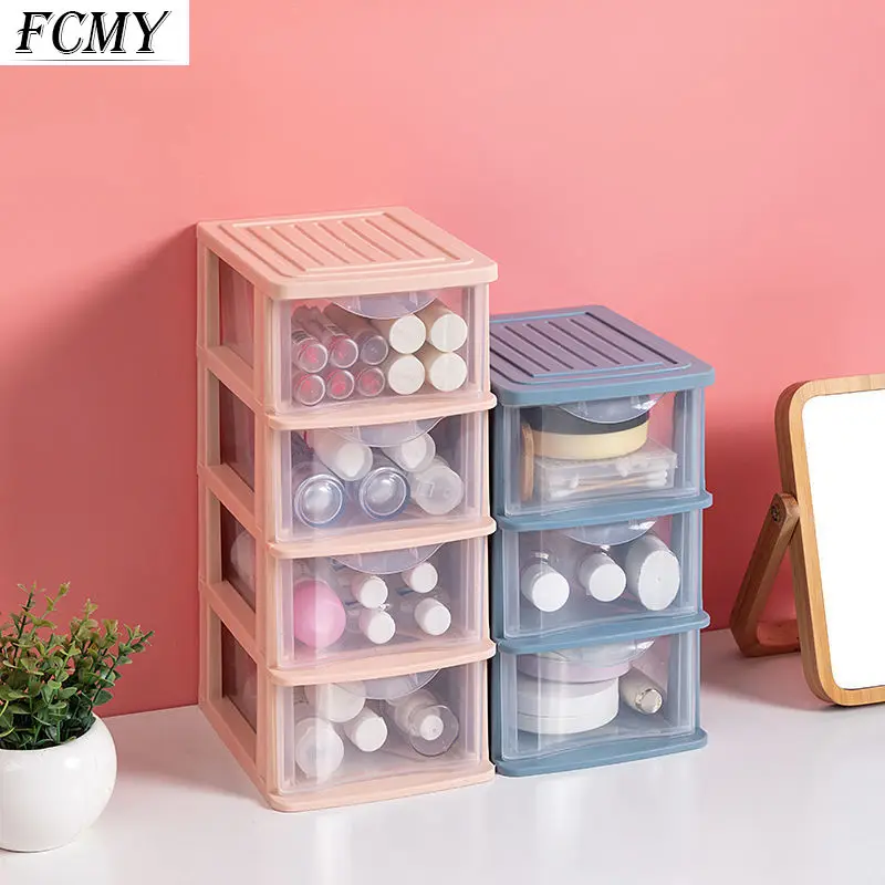 

Transparent Desktop Organizer Boxes Small Storage Drawers Plastic Container Multilayer Desk Stationery Organizer Key Storage Box