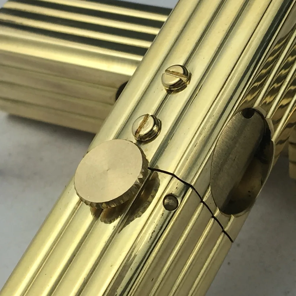 CNC ручной работы винтажная латунная Автоматическая зажигание бензинового масла зажигалка; безопасный замок, творческие подарки EDC инструмент