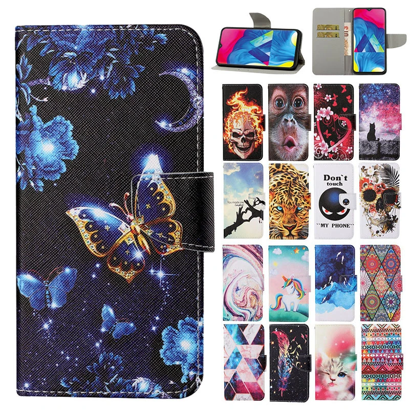 Flip Wallet Leather Case For Huawei P30 Pro P40 Lite E Y5P Y6P Y5 2018 Y6 Y7 2019 Y7P Phone Card Stand Book Cover Painted Coque