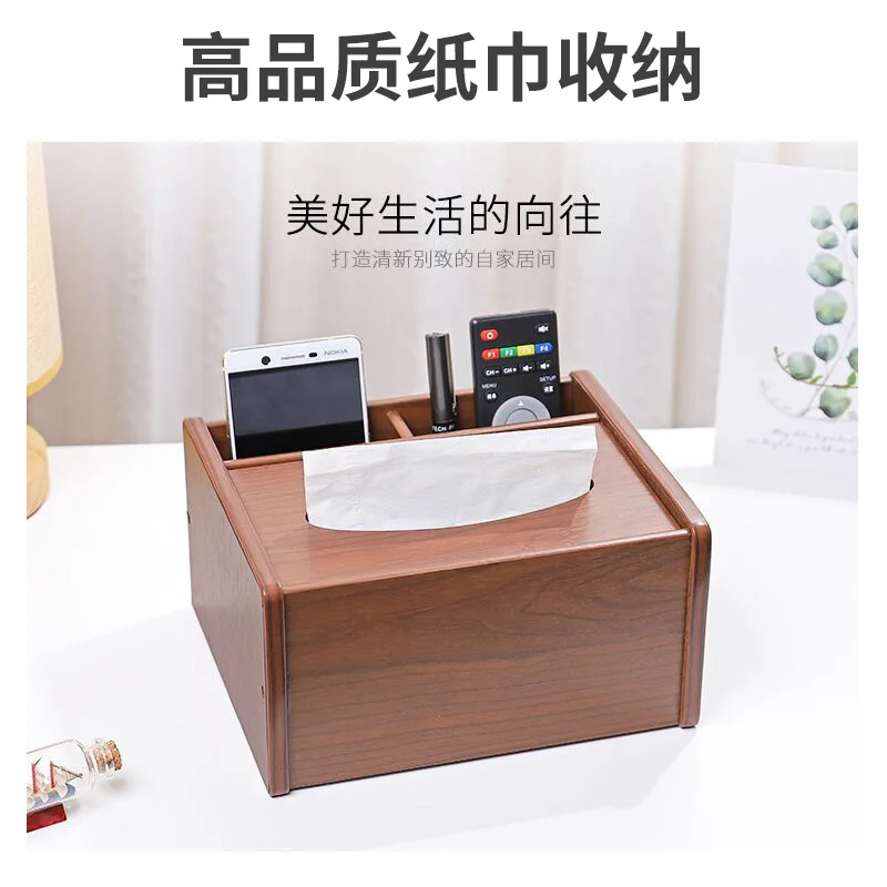 Wooden pen container multifunctional personalized tissue box stationery storage box student creative fashion cute simple hipster wooden mushroom memo clips kawaii photocards holder office message note holder korean stationery cute school desk organizer