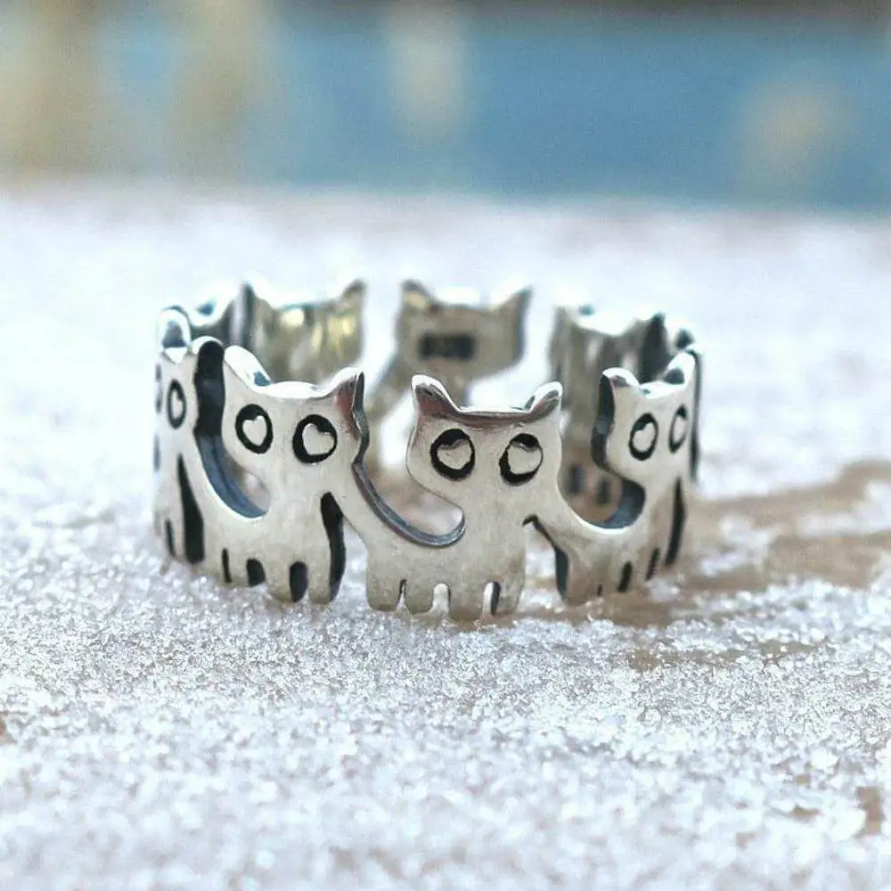 Foydjew New Creative Pet Kitten Rings European American Fashion