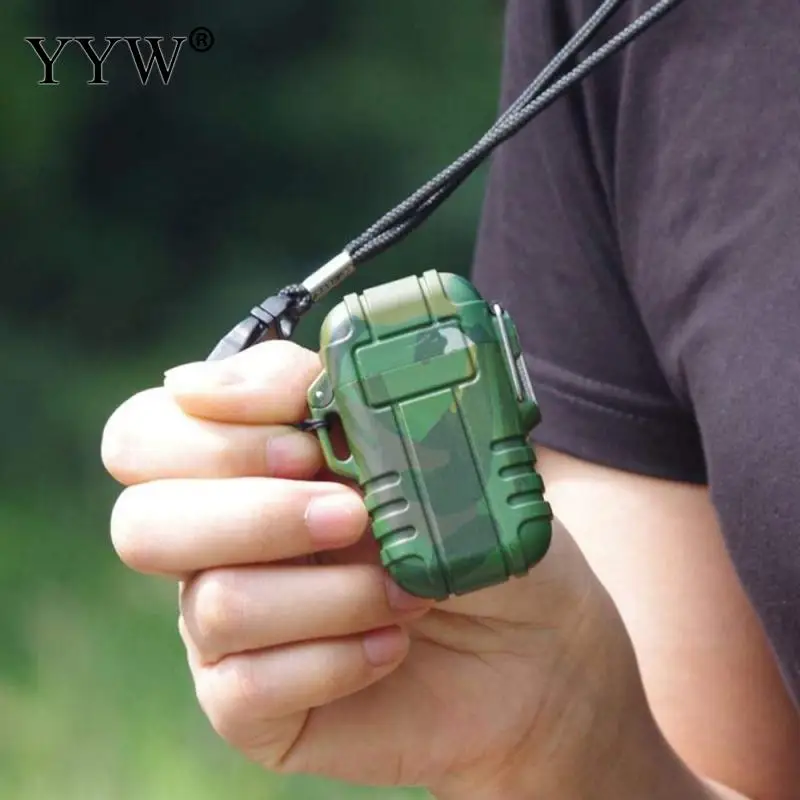 Explorer Lighter Encendedor Outdoor Use Waterproof Windproof Double Arc Pulse Cigarette Smoking Lighter USB Charging Lighters