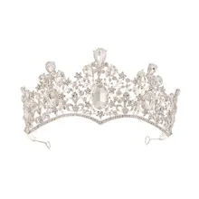 Europe And America Luxury Vintage Baroque Queen Gold Bride Large Crown Accessories Marriage Wedding Dress Accessories