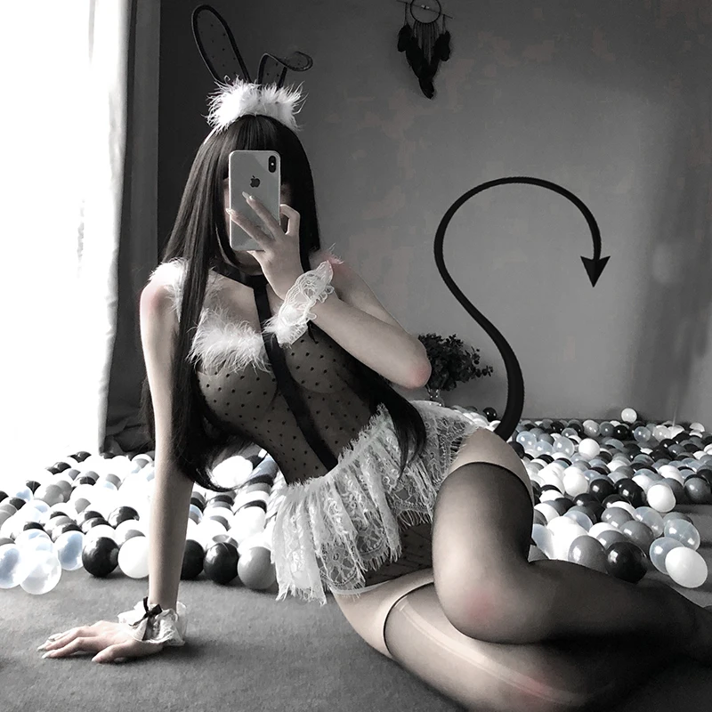 Соблазнительное нижнее белье Униформа горничной кролик девочка косплей