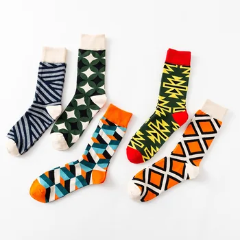 

Cotton Socks Colorful Women Men Socks Crew Socks New Geometry Socks Happy Funny Harajuku