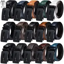 

High Quality Mens Belts 15 Kinds Leather Straps Automatic Buckles Waistband for Dress Jeans Casual Formal Black Brown Blue White