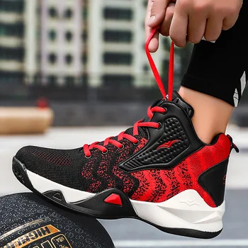 

High-top Women Basketball Shoes Outdoor Sport Breathable Basketball Sneakers Men Training Shockproof Athletic Shoes Unisex