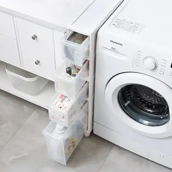 

14CM quilted storage cabinet refrigerator rack narrow slit kitchen plastic drawer storage cabinet toilet bathroom shelf