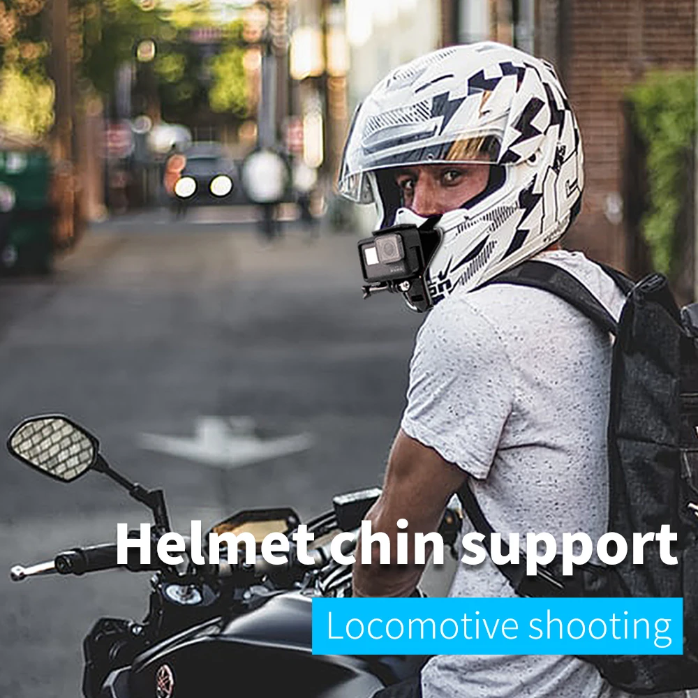 

Full Face Motorcycle Helmet Chin Mount Holder Stand for GoPro Hero 8 7 6 5 SJCAM Xiaomi yi 4k Eken SJ6 mijia Camera Accessories