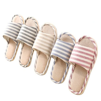 Women Indoor Slippers Floor Flat Shoes Spring Autumn Linen Flip Flops Home Slippers Female Comfortable Zapatillas de hombre New - Image 1