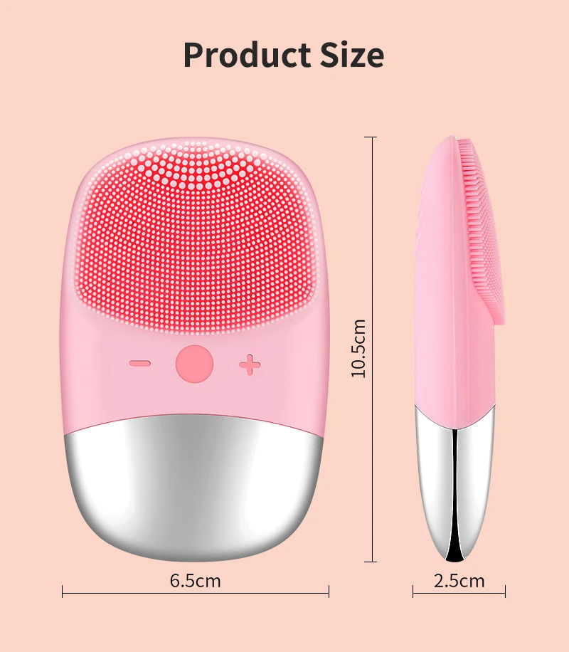 Anlan sonic electric facial cleansing brush silicone mini face cleaner skin massager deep pore cleaning face cleansing brush