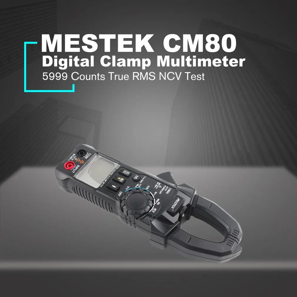 MESTEK CM80 цифровой клещи True RMS мультиметр 5999 отсчетов AC/DC Вольт Ампер Ом Емкость Частота НТС диод тестер распродажа