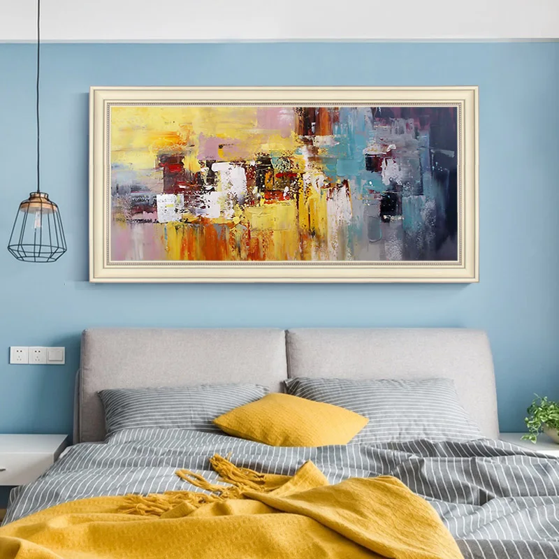 

Hand-painted Oil Painting Decorative Painting The Living Room Modern Horizontal Version Of American Luxury Light Paintings Abstr