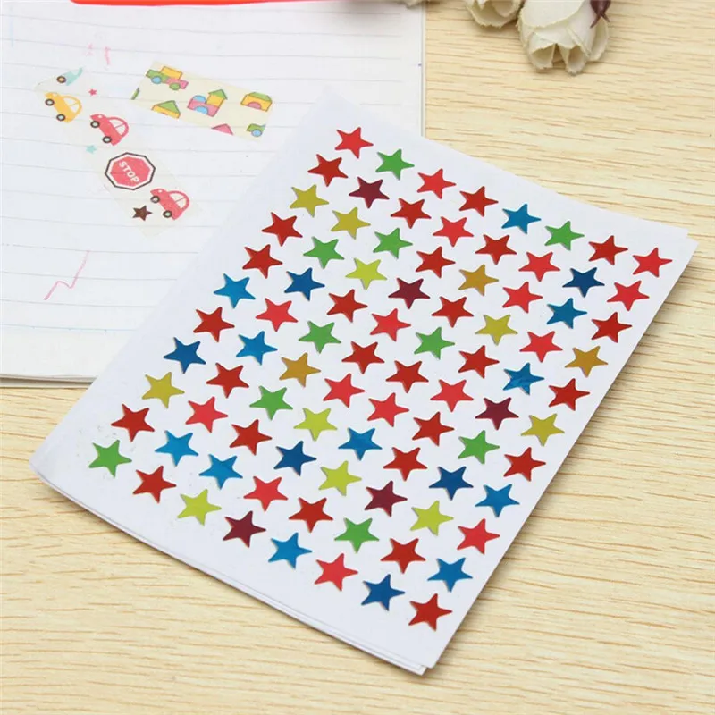 

10pcs/bag Childern Gilding Reward Flash Sticker Mother Teacher Praise Label Award Five-pointed Star Stickers
